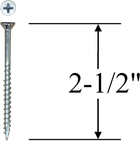 #8 x 1-1/4" Flat Head Wood Screws - #2 Philips Drive - Countersinking Nibs - Auger Point - Deep Thread Design for Cabinets & All Interior Work - Zinc Plated - 1,000 Screws in Saudi Arabia