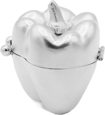 Silver Pumpkin Shaped Pocket Purse Portable Travel Pill Box & Medicine Organizer (1 Large Compartment) in Kuwait