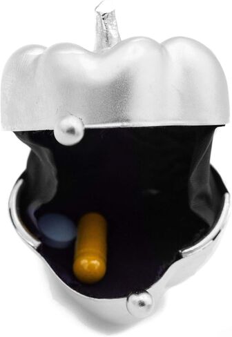 Silver Pumpkin Shaped Pocket Purse Portable Travel Pill Box & Medicine Organizer (1 Large Compartment) in Kuwait