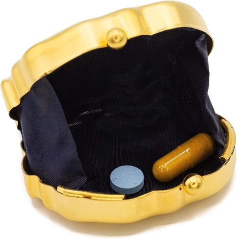Silver Pumpkin Shaped Pocket Purse Portable Travel Pill Box & Medicine Organizer (1 Large Compartment) in Kuwait