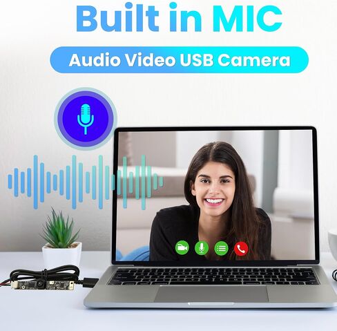 كاميرا USB 30 إطارًا في الثانية كاميرا طابعة ثلاثية الأبعاد بدقة 8 ميجابكسل 64 درجة بدون تشويه عدسة USB 2.0 كاميرا Lightburn مع ميكروفون كاميرا كمبيوتر للكمبيوتر الشخصي للتوصيل والتشغيل لنظام التشغيل Windows Linux Android Mac OS in Saudi Arabia
