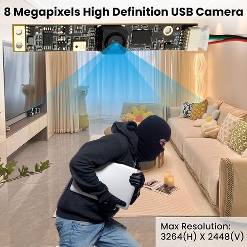 كاميرا USB 30 إطارًا في الثانية كاميرا طابعة ثلاثية الأبعاد بدقة 8 ميجابكسل 64 درجة بدون تشويه عدسة USB 2.0 كاميرا Lightburn مع ميكروفون كاميرا كمبيوتر للكمبيوتر الشخصي للتوصيل والتشغيل لنظام التشغيل Windows Linux Android Mac OS in Saudi Arabia