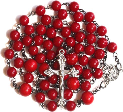 Rosary Beads Chaplet Imitation ivory coral Resin Rosery Cross Catholic gifts in Saudi Arabia