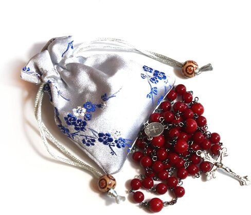 Rosary Beads Chaplet Imitation ivory coral Resin Rosery Cross Catholic gifts in Saudi Arabia