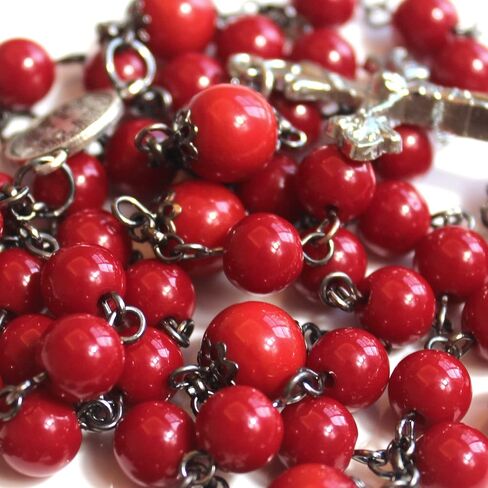 Rosary Beads Chaplet Imitation ivory coral Resin Rosery Cross Catholic gifts in Saudi Arabia