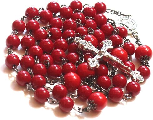 Rosary Beads Chaplet Imitation ivory coral Resin Rosery Cross Catholic gifts in Saudi Arabia