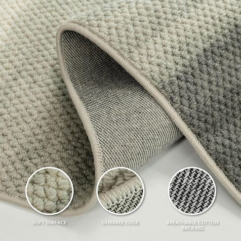 GoDear Design 4' x 6' Wool Area Rug, Premium New Zealand Wool Blend, Loop-Pile Tufting, Medium Pile Height, Ideal for High-Traffic Areas, Living Room & Bedroom, Safe for Pets and Children, Liquidsand in Saudi Arabia