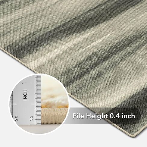 GoDear Design 4' x 6' Wool Area Rug, Premium New Zealand Wool Blend, Loop-Pile Tufting, Medium Pile Height, Ideal for High-Traffic Areas, Living Room & Bedroom, Safe for Pets and Children, Liquidsand in Saudi Arabia
