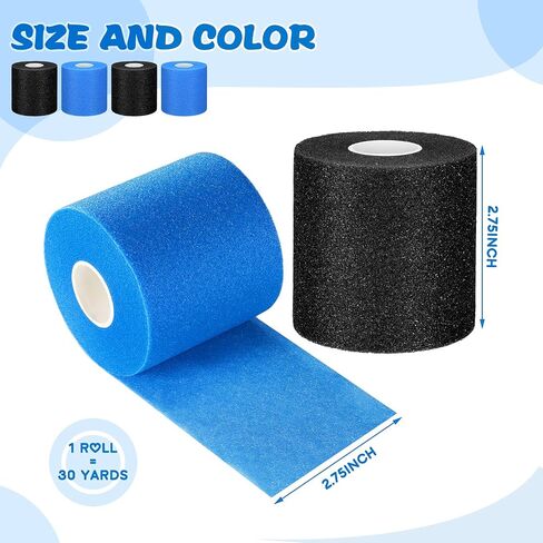 Sumind 6 Pcs Pre Wrap Athletic Tapes Sports Prewrap Tapes 30 Yards for Hair Soccer Ankles Wrists Hands and Knees Sports Foam Tapes in Saudi Arabia