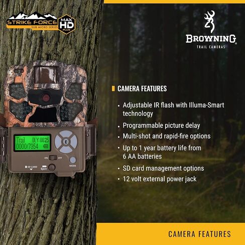 Browning Trail Cameras Strike Force HD Max Plus 20MP Camera with 32 GB SD Card and SD Card Reader in Saudi Arabia