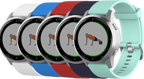 10 عبوات من الأربطة المتوافقة مع Garmin Vivoactive 4S، أشرطة معصم رياضية من السيليكون قابلة للغسل لـ vivoactive 4S in Kuwait