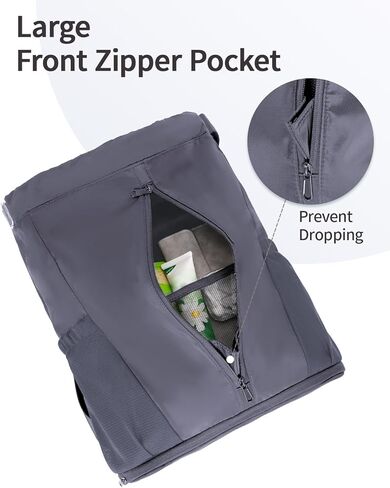 sportsnew Drawstring Backpack Sports Gym Bag with Shoes Compartment, String Backpack Cinch for Women Men, Water-Resistant Drawstring Bag for Workout Travel, Lightweight, Black, Patent Pending in Kuwait