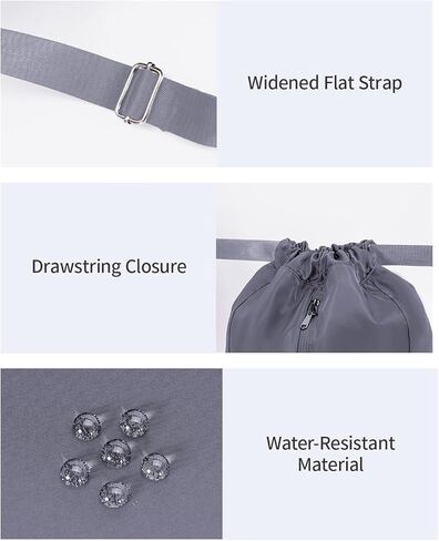 sportsnew Drawstring Backpack Sports Gym Bag with Shoes Compartment, String Backpack Cinch for Women Men, Water-Resistant Drawstring Bag for Workout Travel, Lightweight, Black, Patent Pending in Kuwait