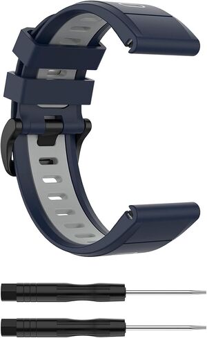 Compatible with Garmin Fenix 6X Sapphire Bands for Women Men, 26mm Quickfit Silicone Replacement Bands Straps Accessory Wrist Bands Fit for Garmin Fenix 5X Plus, Fenix 6X Pro, Fenix 3 in Saudi Arabia