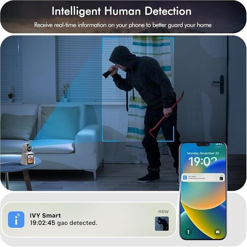 كاميرا صوت وفيديو منزلية ثنائية الاتجاه، كاميرات داخلية 2.8 بوصة 2K لرعاية الأطفال وكبار السن، كاميرا للحيوانات الأليفة/الكلاب/القطط، أمان صفارات الإنذار بالذكاء الاصطناعي، رؤية ليلية، تطبيق الهاتف، 2.4 جيجا هرتز واي فاي فقط in Kuwait