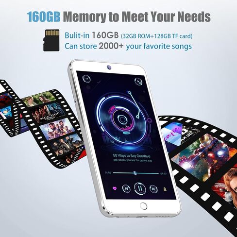 مشغل MP3 مع بلوتوث وواي فاي، مشغل HiFi Mp4 رقمي بنظام Android بسعة 160 جيجابايت مع كاميرا، مشغل موسيقى Walkman محمول بشاشة لمس 4.3 بوصة مع مكبر صوت ومتجر التطبيقات، أقصى دعم 256 جيجابايت in Kuwait