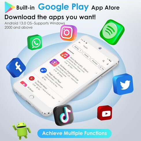 مشغل MP3 مع بلوتوث وواي فاي، مشغل HiFi Mp4 رقمي بنظام Android بسعة 160 جيجابايت مع كاميرا، مشغل موسيقى Walkman محمول بشاشة لمس 4.3 بوصة مع مكبر صوت ومتجر التطبيقات، أقصى دعم 256 جيجابايت in Kuwait