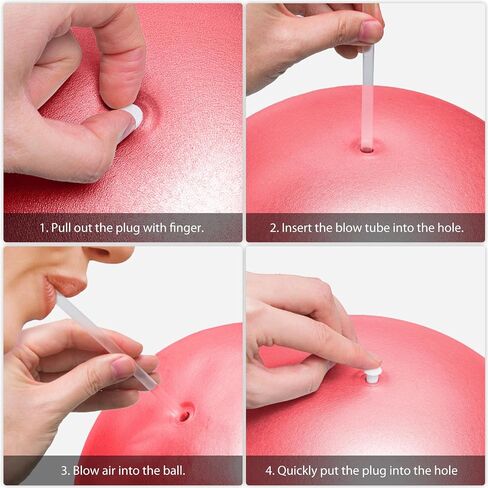 Cikyner Soft Pilates Ball, Small Exercise Ball 23-25cm Mini Gym Ball with Inflatable Straw, Suitable for Pilates, Yoga, Full body Training, Physical Therapy and Balance improving at Home, Gym & Office in Saudi Arabia