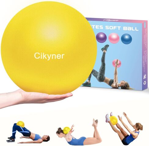 Cikyner Soft Pilates Ball, Small Exercise Ball 23-25cm Mini Gym Ball with Inflatable Straw, Suitable for Pilates, Yoga, Full body Training, Physical Therapy and Balance improving at Home, Gym & Office in Saudi Arabia
