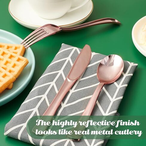 FOCUSLINE 300 Pack 6.8" Disposable Silver Plastic Spoons, Solid and Durable Plastic Cutlery Spoons, Heavy Duty Disposable Utensil Silverware for Catering, Parties, Dinners, Weddings in Kuwait