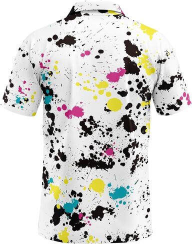 Golf Shirts for Men Printed Performance Moisture Wicking Short Sleeve Dry Fit Polo Shirts in Saudi Arabia