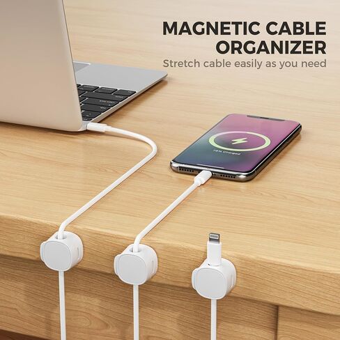 Magnetic Cord Organizer, Cable Clips[Cable Smooth Adjustable] Cord Holder for Nightstand, Cable Organizer, Cord Organizer for Desk,Home,Office, Car to Organize Phone USB Charger Cable (Pink) in Saudi Arabia