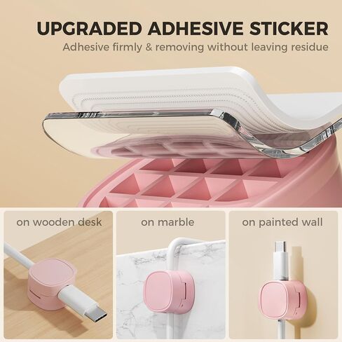 Magnetic Cord Organizer, Cable Clips[Cable Smooth Adjustable] Cord Holder for Nightstand, Cable Organizer, Cord Organizer for Desk,Home,Office, Car to Organize Phone USB Charger Cable (Pink) in Saudi Arabia