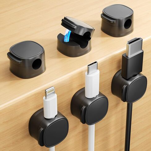 Magnetic Cord Organizer, Cable Clips[Cable Smooth Adjustable] Cord Holder for Nightstand, Cable Organizer, Cord Organizer for Desk,Home,Office, Car to Organize Phone USB Charger Cable (Pink) in Saudi Arabia