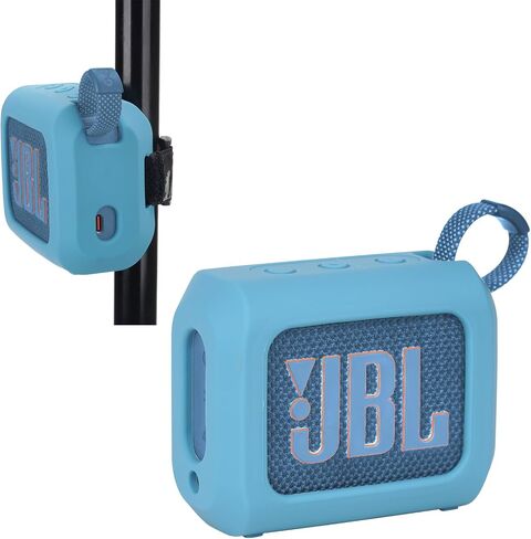 MGZNMTY Portable Silicone Case for JBL Go 4 Ultra Bluetooth Speaker with Removable Strap for Boat Bike Golf Cart (Black) in Saudi Arabia