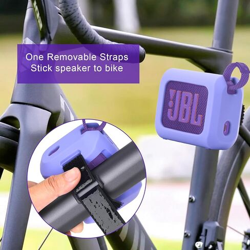 حافظة سيليكون محمولة MGZNMTY لمكبر صوت بلوتوث JBL Go 4 Ultra مع حزام قابل للإزالة لعربة الجولف والدراجة (أسود) in Kuwait