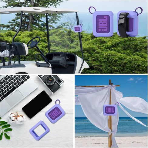 حافظة سيليكون محمولة MGZNMTY لمكبر صوت بلوتوث JBL Go 4 Ultra مع حزام قابل للإزالة لعربة الجولف والدراجة (أسود) in Kuwait