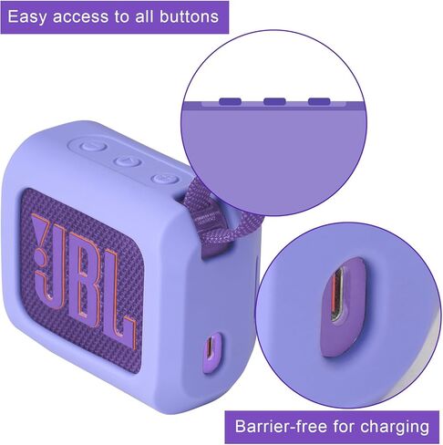 حافظة سيليكون محمولة MGZNMTY لمكبر صوت بلوتوث JBL Go 4 Ultra مع حزام قابل للإزالة لعربة الجولف والدراجة (أسود) in Kuwait