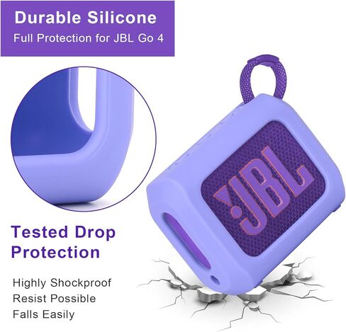 حافظة سيليكون محمولة MGZNMTY لمكبر صوت بلوتوث JBL Go 4 Ultra مع حزام قابل للإزالة لعربة الجولف والدراجة (أسود) in Kuwait