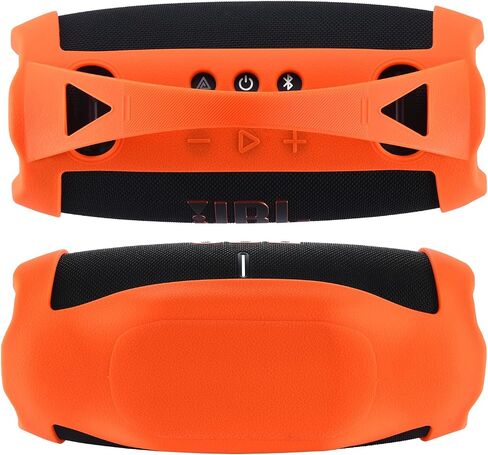 Silicone Cover Case Compatible with JBL Xtreme 4 Portable Bluetooth Speaker, Waterproof Soft Skin Silicone Protective Case for JBL Xtreme 4 Bluetooth Speaker Accessories (Orange) in Saudi Arabia