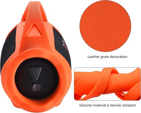 Silicone Cover Case Compatible with JBL Xtreme 4 Portable Bluetooth Speaker, Waterproof Soft Skin Silicone Protective Case for JBL Xtreme 4 Bluetooth Speaker Accessories (Orange) in Saudi Arabia
