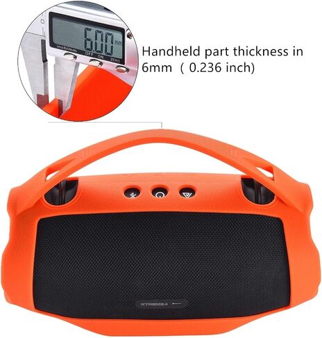 Silicone Cover Case Compatible with JBL Xtreme 4 Portable Bluetooth Speaker, Waterproof Soft Skin Silicone Protective Case for JBL Xtreme 4 Bluetooth Speaker Accessories (Orange) in Saudi Arabia