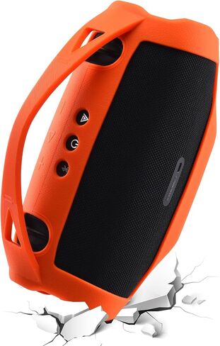 Silicone Cover Case Compatible with JBL Xtreme 4 Portable Bluetooth Speaker, Waterproof Soft Skin Silicone Protective Case for JBL Xtreme 4 Bluetooth Speaker Accessories (Orange) in Saudi Arabia