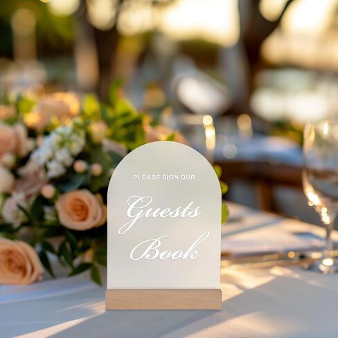 Frosted Acrylic Reserved Table Sign with Beech Wood Base, Reserved Sign for Table, Table Reservation Sign for Wedding Reception, Restaurant, Cafe, Hotel, Banquet & VIP Seating, 1 Set in Saudi Arabia