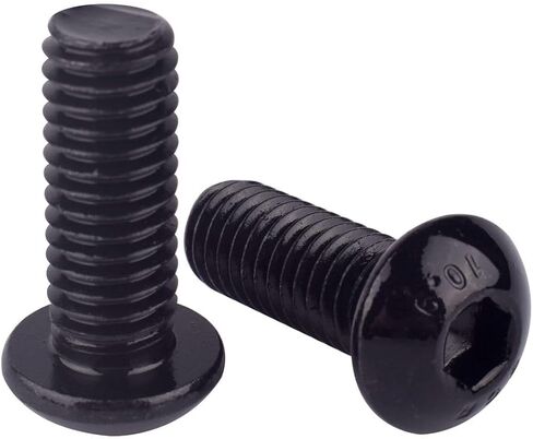 M4 × 6 مم مسامير غطاء مقبس سداسي برأس زر ISO7380، درجة 10.9 طلاء أكسيد أسود من سبائك الصلب، محرك ألين سداسي، خيط كامل، 50 قطعة in Kuwait