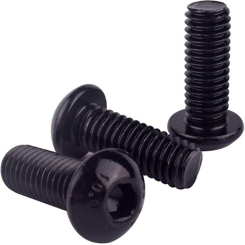 M4 × 6 مم مسامير غطاء مقبس سداسي برأس زر ISO7380، درجة 10.9 طلاء أكسيد أسود من سبائك الصلب، محرك ألين سداسي، خيط كامل، 50 قطعة in Kuwait