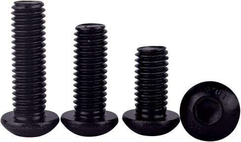 M4 × 6 مم مسامير غطاء مقبس سداسي برأس زر ISO7380، درجة 10.9 طلاء أكسيد أسود من سبائك الصلب، محرك ألين سداسي، خيط كامل، 50 قطعة in Kuwait