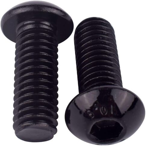 M4 × 6 مم مسامير غطاء مقبس سداسي برأس زر ISO7380، درجة 10.9 طلاء أكسيد أسود من سبائك الصلب، محرك ألين سداسي، خيط كامل، 50 قطعة in Kuwait