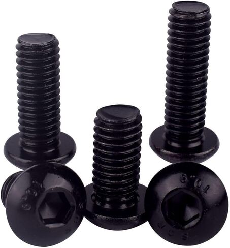 M4 × 6 مم مسامير غطاء مقبس سداسي برأس زر ISO7380، درجة 10.9 طلاء أكسيد أسود من سبائك الصلب، محرك ألين سداسي، خيط كامل، 50 قطعة in Kuwait