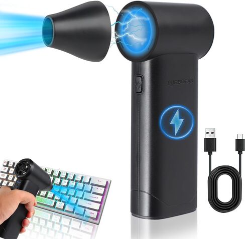Electric Air Duster - 180000RPM Compressed Air Duster, 3 Gear Mini Blower, Jet Dry Blower is Reusable, Car Dryer Air Blower, Computer Duster, Air Duster for PC, Type-C Fast Charging in Saudi Arabia
