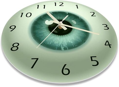 The Geeky Days 12'' Eyeball Wall Clock, Eyes Clock Glow in The Dark Pupil Core Sight View Ophthalmology Luminous Silent Quartz Wall Clock, Battery Operated All Seeing Clock Watch for Ophthalmology in Saudi Arabia