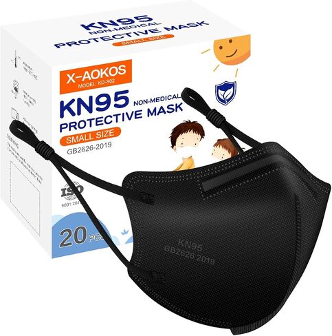 Kids Adjustable KN95 Masks, 5-Layer Disposable Respirator Masks with Adjustable Ear Loops, Individually Wrapped in Saudi Arabia