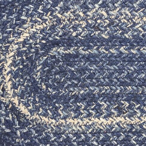 VHC Brands Great Falls, Braided Jute Table Runner, Oval, Blue, 8x25 in Saudi Arabia