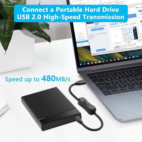 CERRXIAN USB-A to Mini USB Cable with On Off Switch Type A Male to Mini B Cable Data Charging Switch Cord for PC, Laptop, Car Dash Cam, Digital Camera (0.3m-2Pack (Straight Angle)) in Saudi Arabia