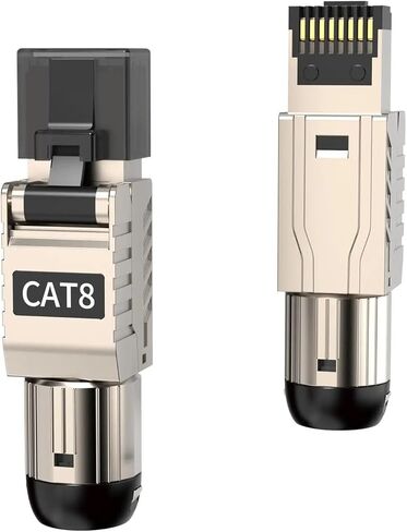 موصلات RJ45 أداة مجانية Cat 8، Cat8 قابس إنهاء المجال المحمي RJ45 مقابس معيارية لـ 2000 ميجا هرتز 2 جيجا هرتز 40 جيجا كابل LAN صلب محمي مزدوج 22AWG-24AWG، عبوتان in Kuwait