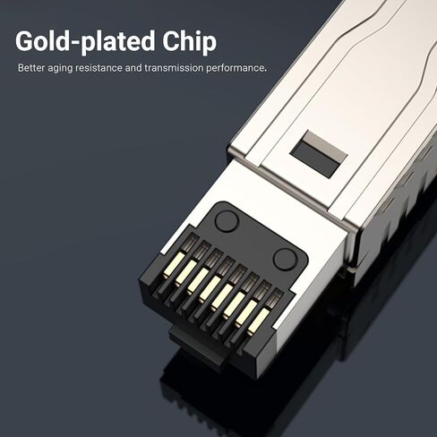 موصلات RJ45 أداة مجانية Cat 8، Cat8 قابس إنهاء المجال المحمي RJ45 مقابس معيارية لـ 2000 ميجا هرتز 2 جيجا هرتز 40 جيجا كابل LAN صلب محمي مزدوج 22AWG-24AWG، عبوتان in Kuwait